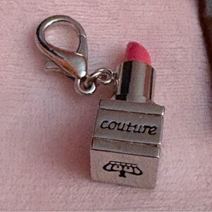 Juicy Couture Silver and Pink Lipstick Charm
